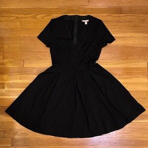 Banana Republic Ponte Black V-Neck Dress